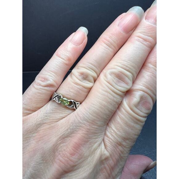 Vintage Helen Andrews peridot hugs and kisses Sterling silver ring size 6.5 - Picture 2 of 15